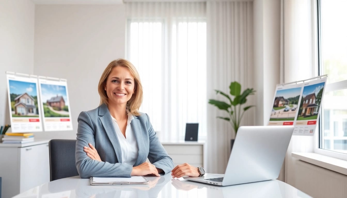 Immobilienmakler Frankfurt Riedberg hilft bei der Immobilienvermittlung in einem modernen Büro.