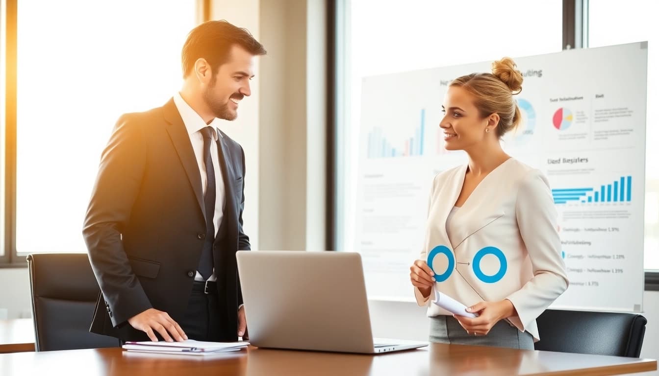 Professioneller Austausch über IT-Recruiting mit Experten Headhunter IT im modernen Büro.