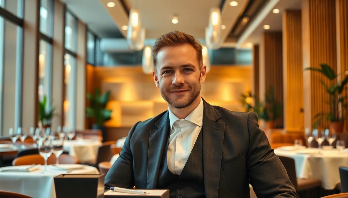 Headhunter Gastronomie bei der Arbeit in einem modernen Restaurant
