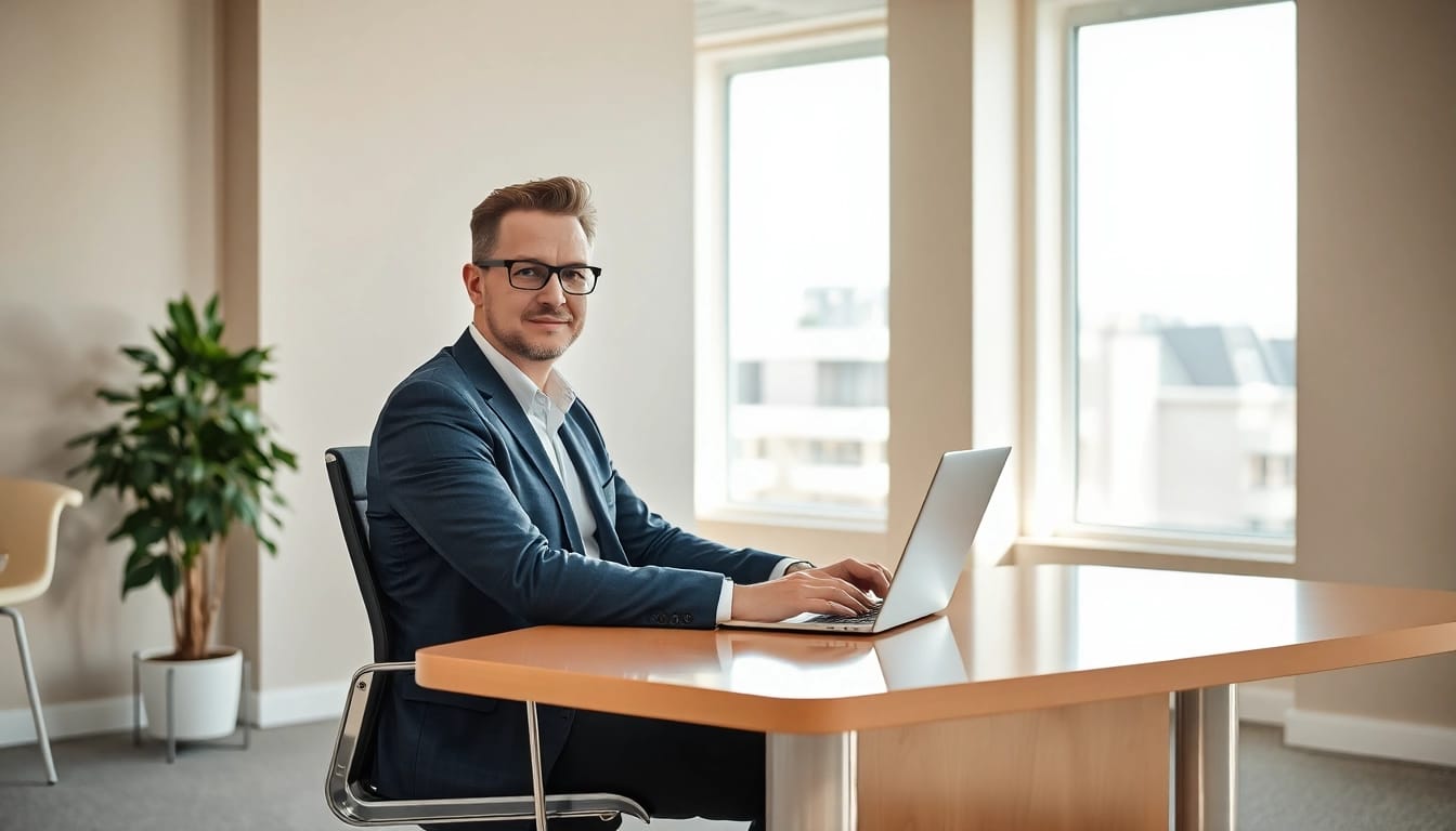 Headhunter Rostock arbeitet professionell am Schreibtisch und vermittelt Fachkräfte.