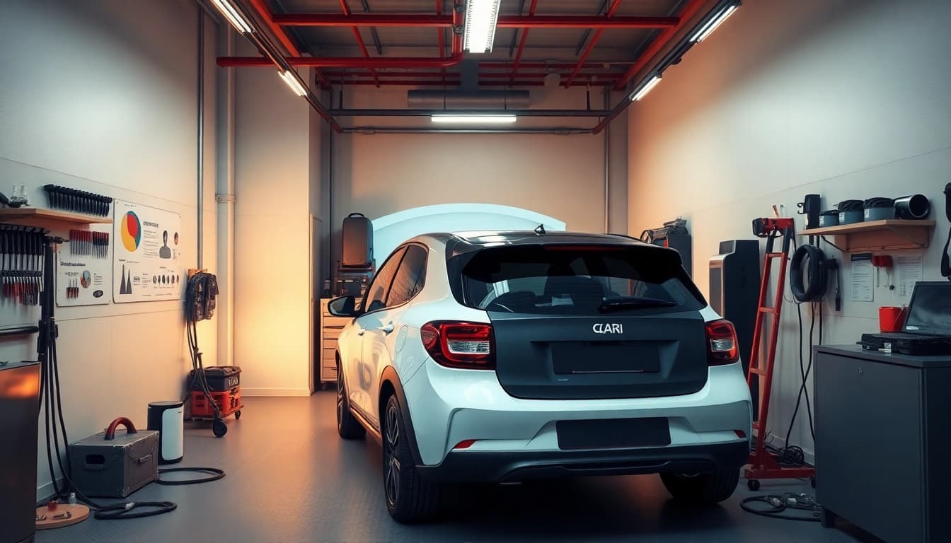 Smart Repair München Preis: Professioneller Arbeitsplatz für Lackreparaturen.