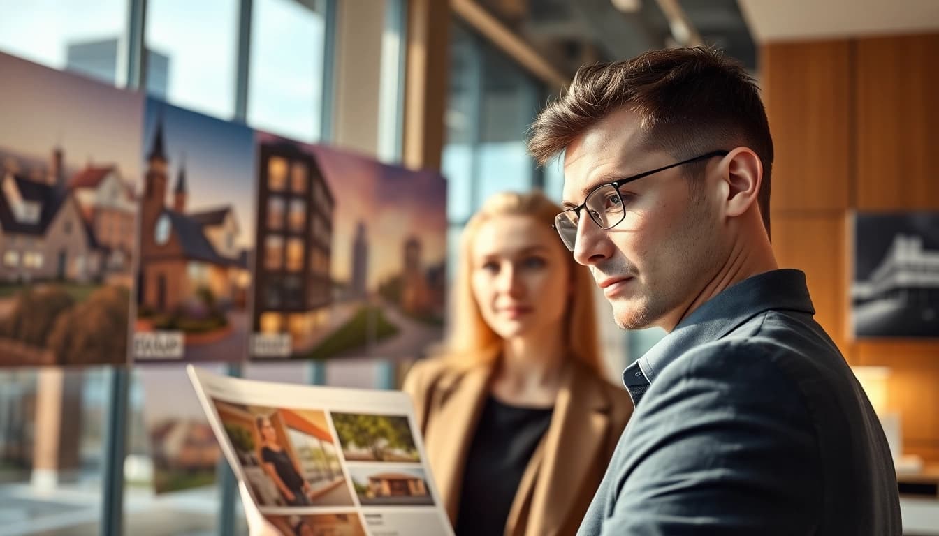 Immobilienmakler Frankfurt Eckenheim bei der Besprechung einer Immobilie mit einem Kunden.