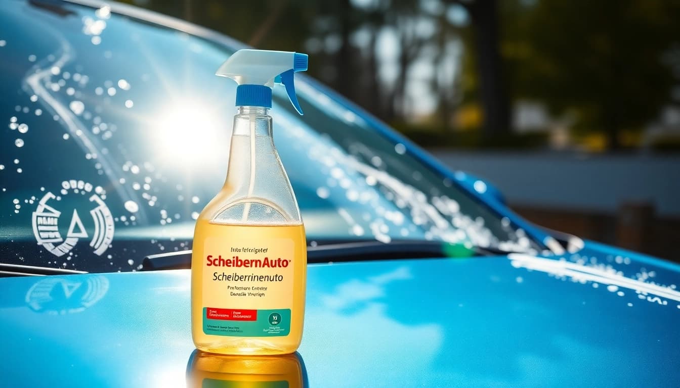 Reinige dein Auto mit Scheibenreiniger Auto für streifenfreies Sichtfeld.