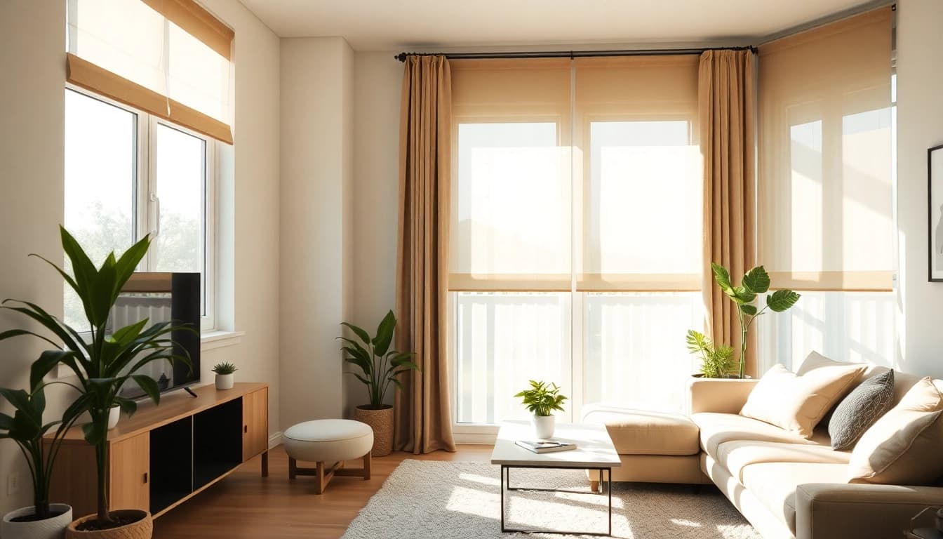 Genießen Sie Licht und Privatsphäre mit stilvollen Plissees nach Maß im modernen Wohnraum.
