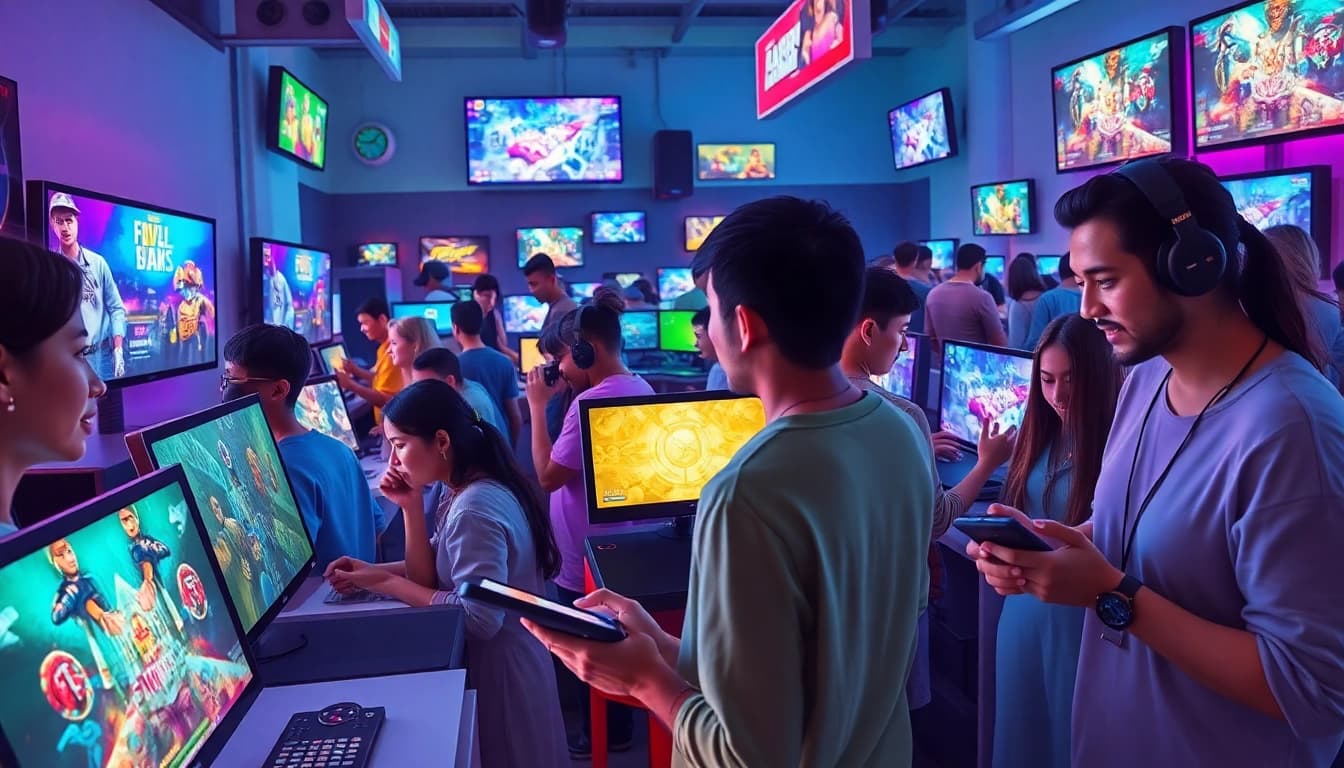 Experience immersive gaming at Djarumgacor with vibrant graphics and diverse players.