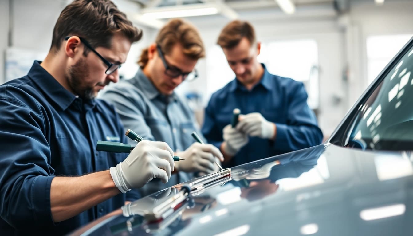 Technicians repairing Leasing Schäden beheben München with precision and care.