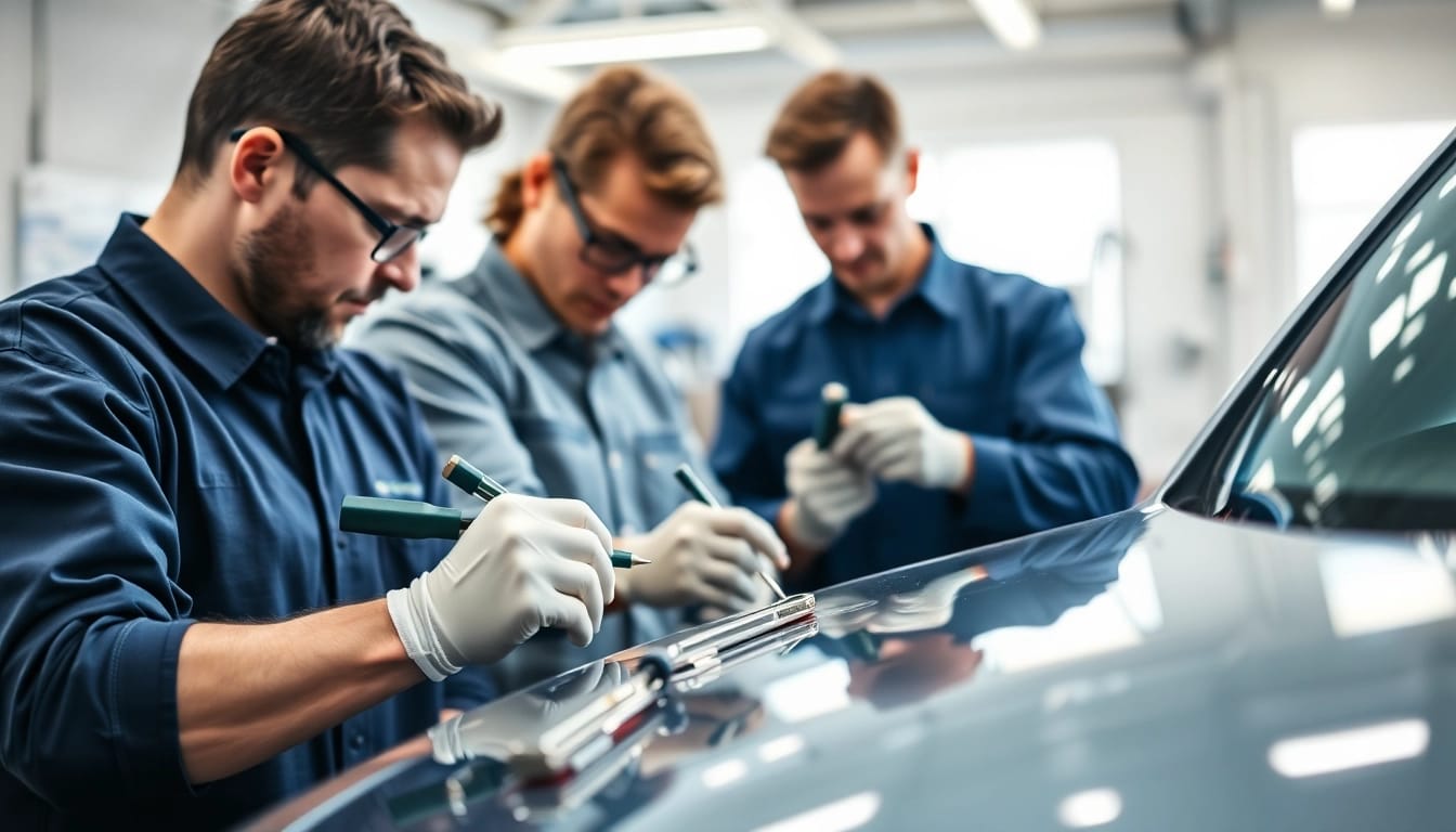 Technicians repairing Leasing Schäden beheben München with precision and care.