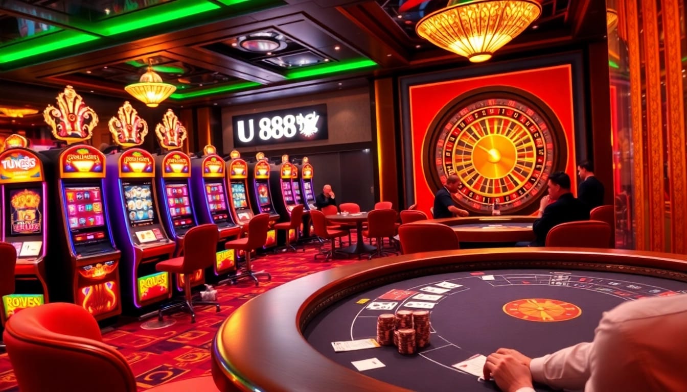 Experience thrilling gameplay at U 888 with vibrant slots, lively poker tables, and exciting casino action.