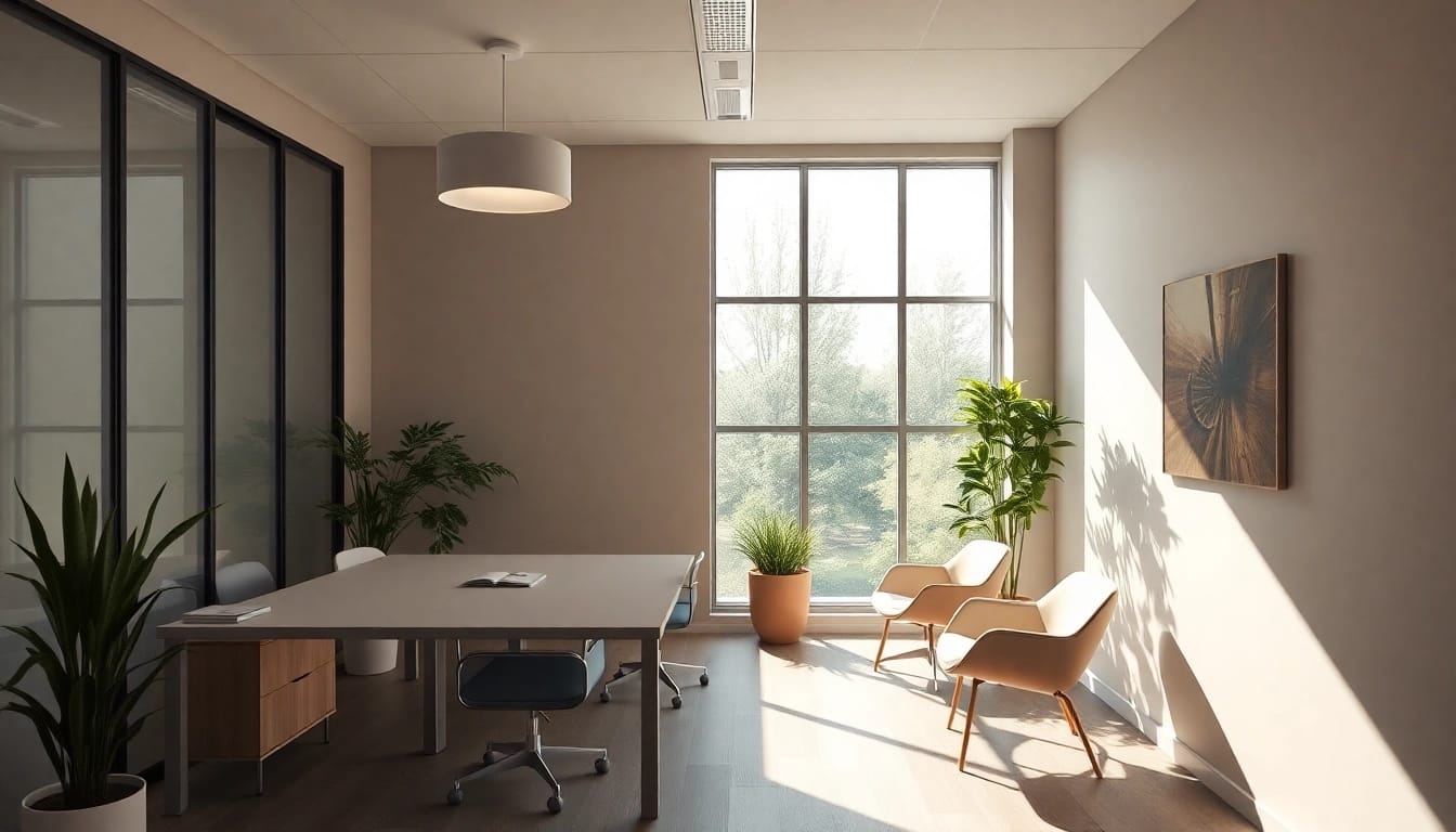 Maximieren Sie Ihre SEO.my-Fähigkeiten mit einem inspirierenden Büro, das modernes Design und Funktionalität vereint.