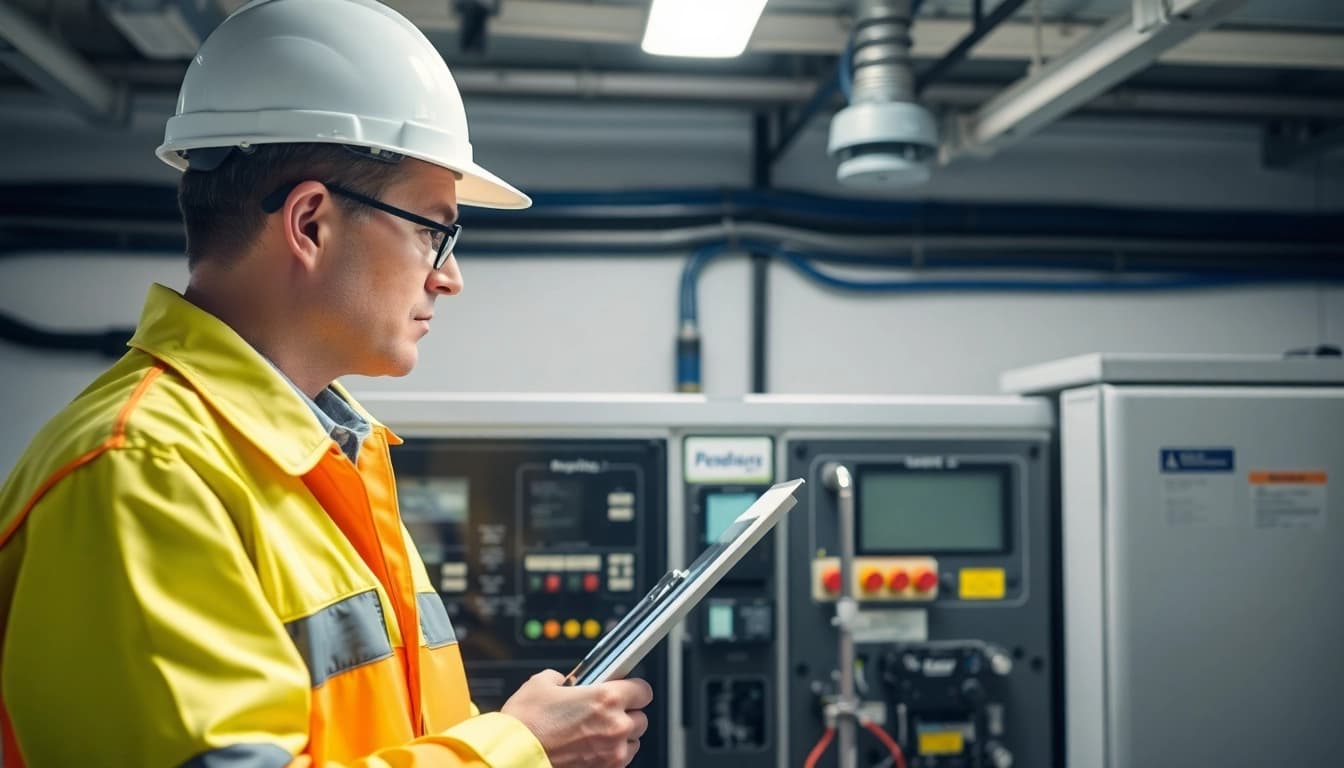 Prüfung von elektrischen Geräten während der DGUV V3 Prüfung zur Gewährleistung der Sicherheit am Arbeitsplatz.