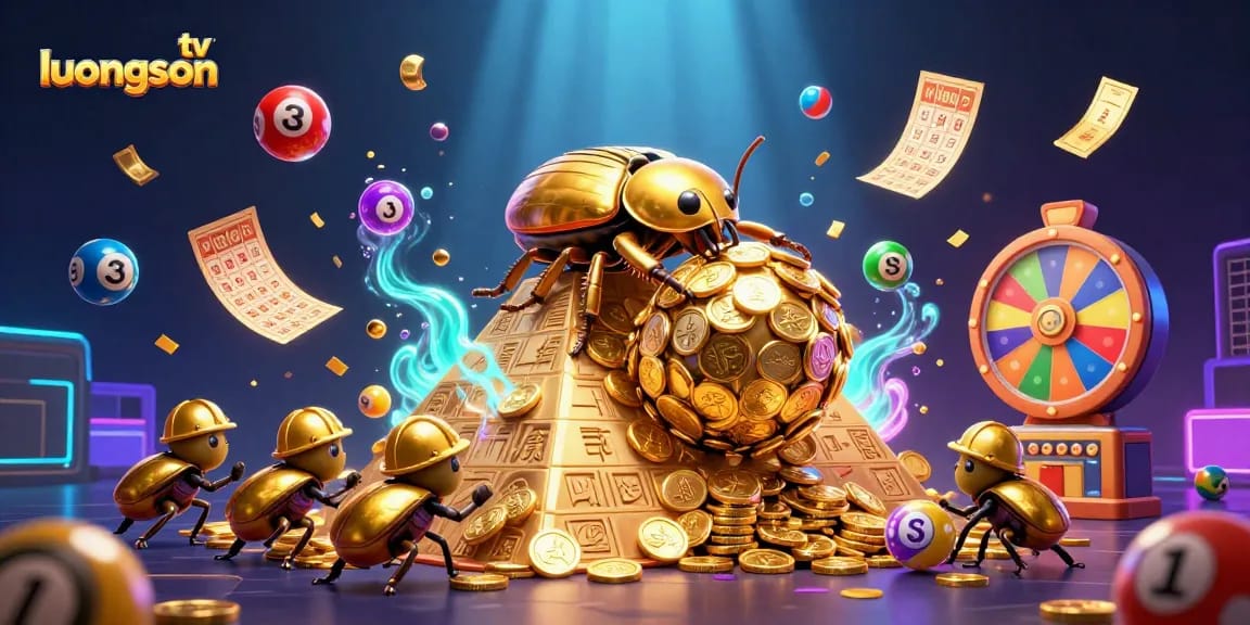 Experience thrilling gameplay on luongson tv with engaging casino-themed illustrations.