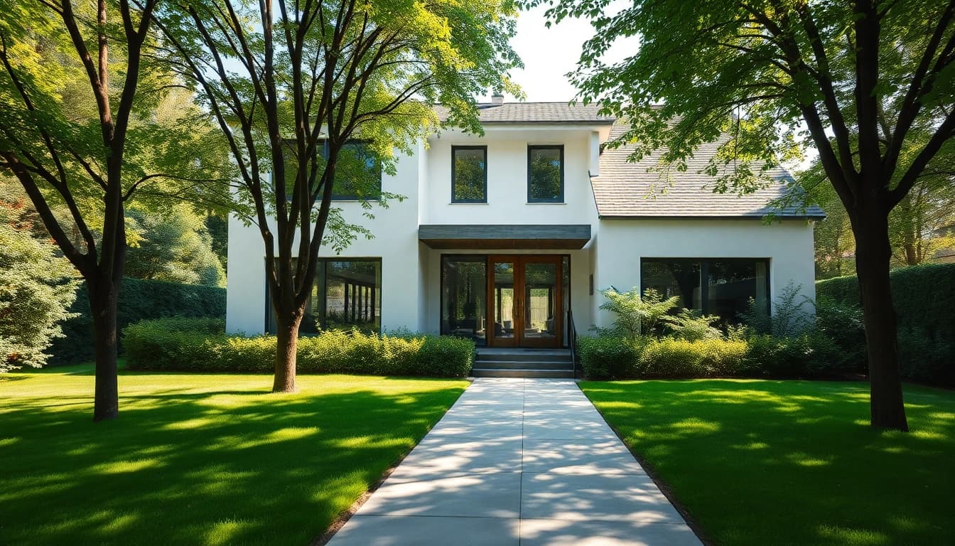 Entdecken Sie das moderne Haus mit üppigem Garten - ideal für Ihren Hauskauf.