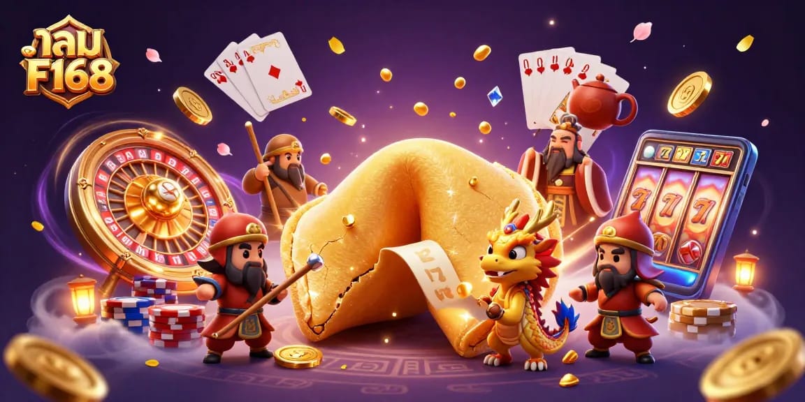 Play thrilling games at เกม F168 with an enchanting 3D casino scene illustrating fortune and excitement.