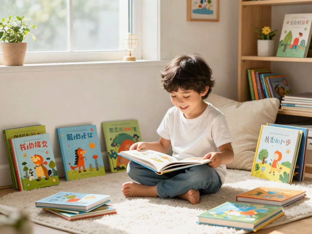 Engaging children's book reading nook featuring rokok88 super stories for imaginative learning.
