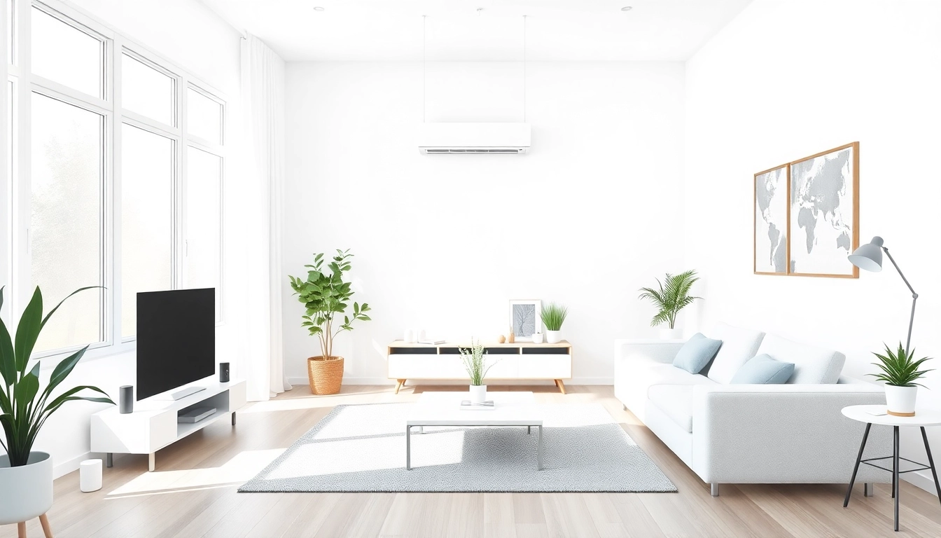 Klimaanlagen kaufen: Explore a stylish and efficient air conditioning unit in a contemporary living space.