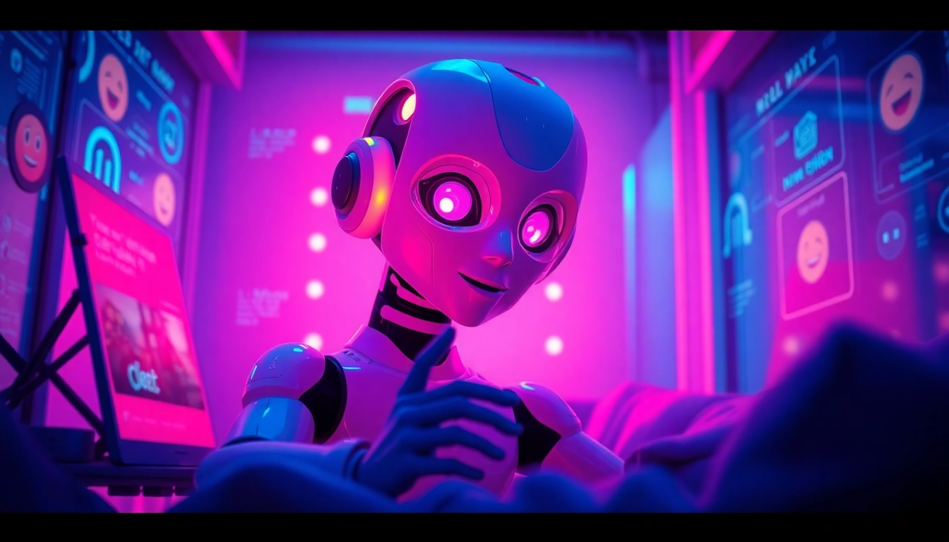 Engaging AI character in a vibrant chat experience showcasing free sex ai interactions.