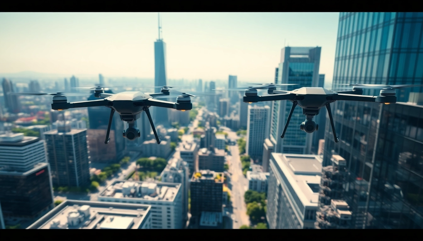 Evodrop Beobachter analysiert moderne Technik in urbaner Umgebung, futuristisch und innovativ.