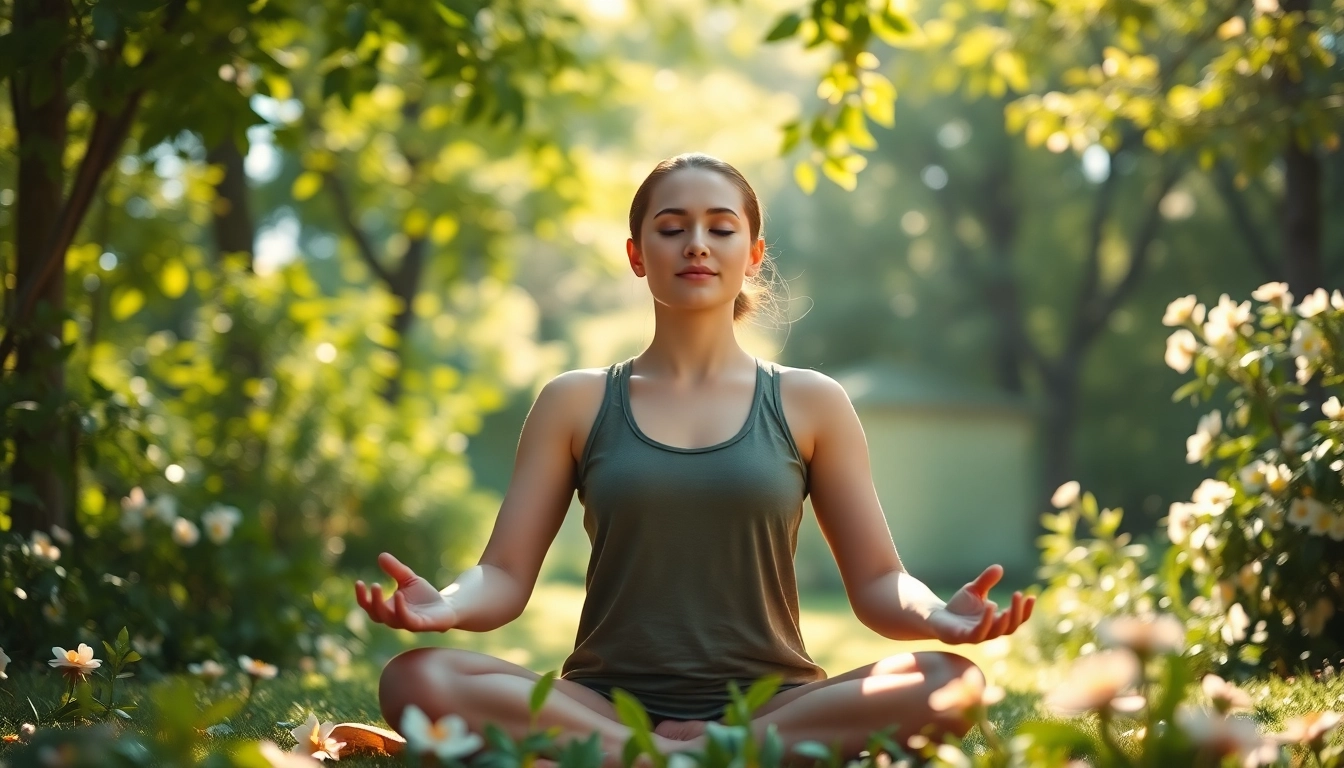 Enhance emotional wellbeing through meditation in a tranquil nature setting.