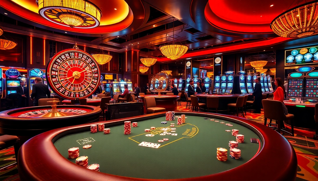 Experience the thrill of 88i bet at a luxurious casino with vibrant tables and high-stakes gaming.