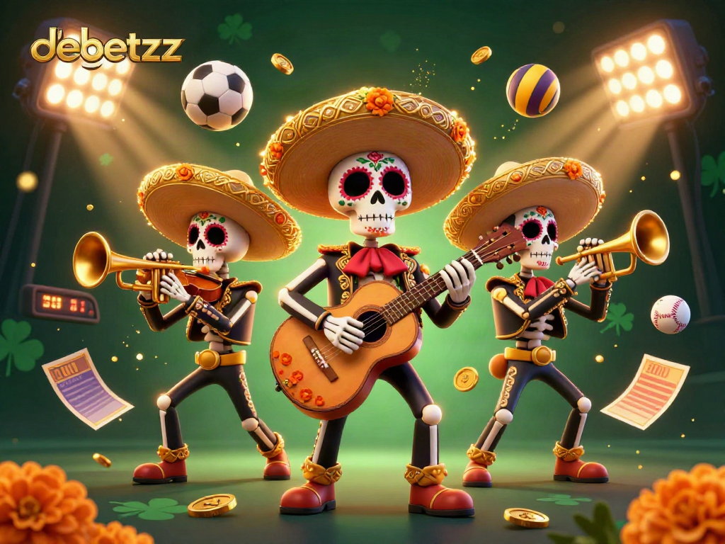 Experience thrilling sports betting action with debetzz in a vibrant 3D illustration!