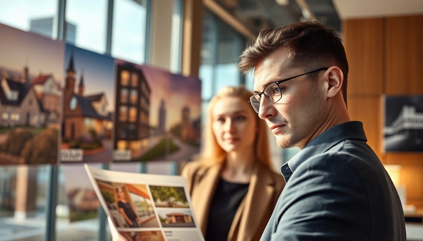 Immobilienmakler Frankfurt Eckenheim bei der Besprechung einer Immobilie mit einem Kunden.