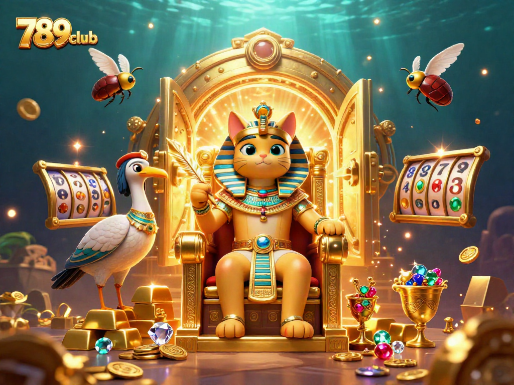 Engage with vibrant 789club-themed casino action featuring Egyptian pharaoh characters.