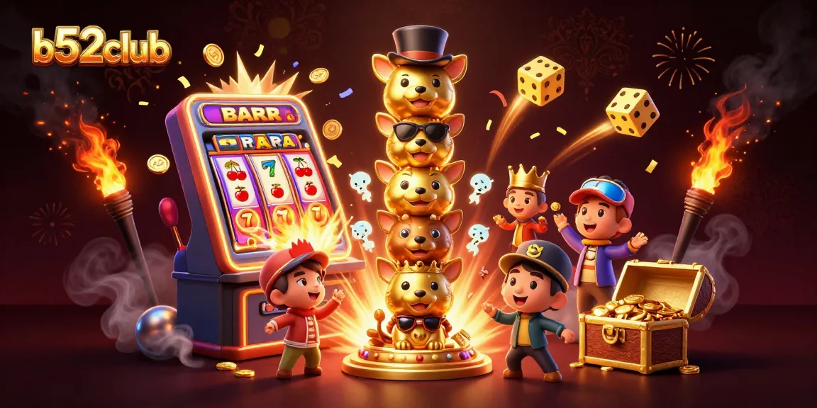 B52club showcases thrilling gaming action with an immersive casino scene bursting with energy and vibrant rewards.