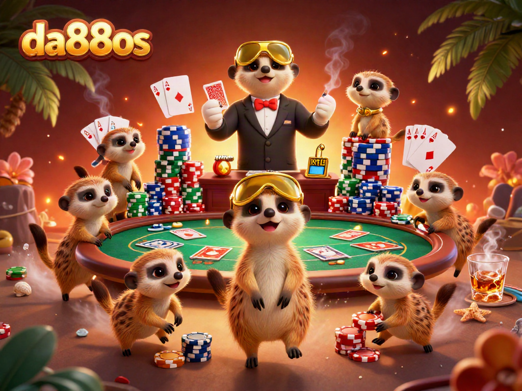 Experience thrilling gameplay at da88os with meerkats orchestrating a lively casino atmosphere.