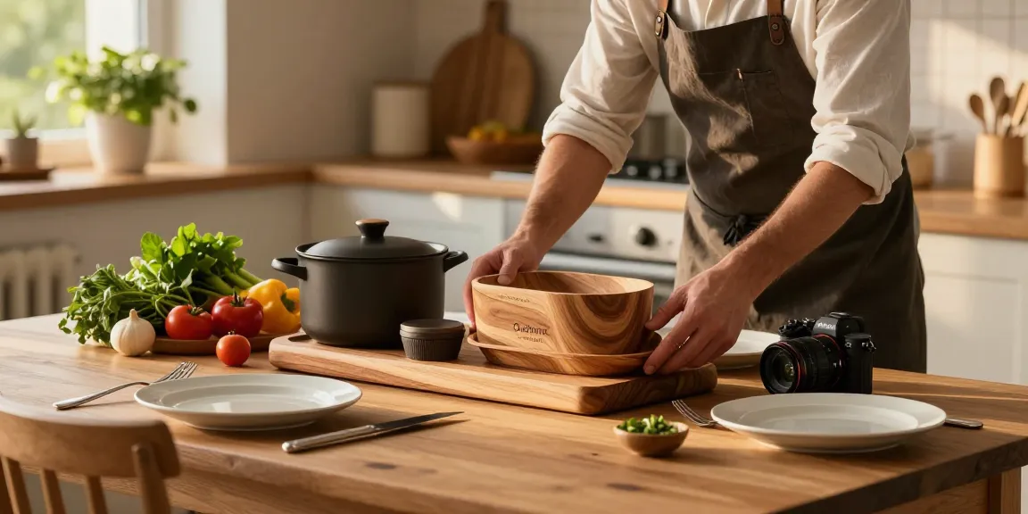 Elegante Topfuntersetzer aus Holz in rustikaler Küche, perfekt für heiße Töpfe und Pfannen.