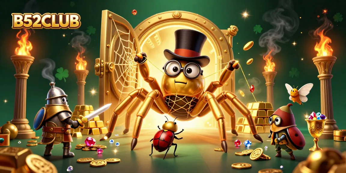 B52CLUB showcases thrilling gambling adventure with vibrant characters and dazzling treasures.