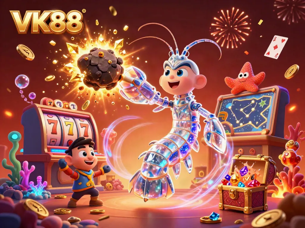 Engage in the VK88 casino experience as the mantis shrimp unleashes treasures and excitement.