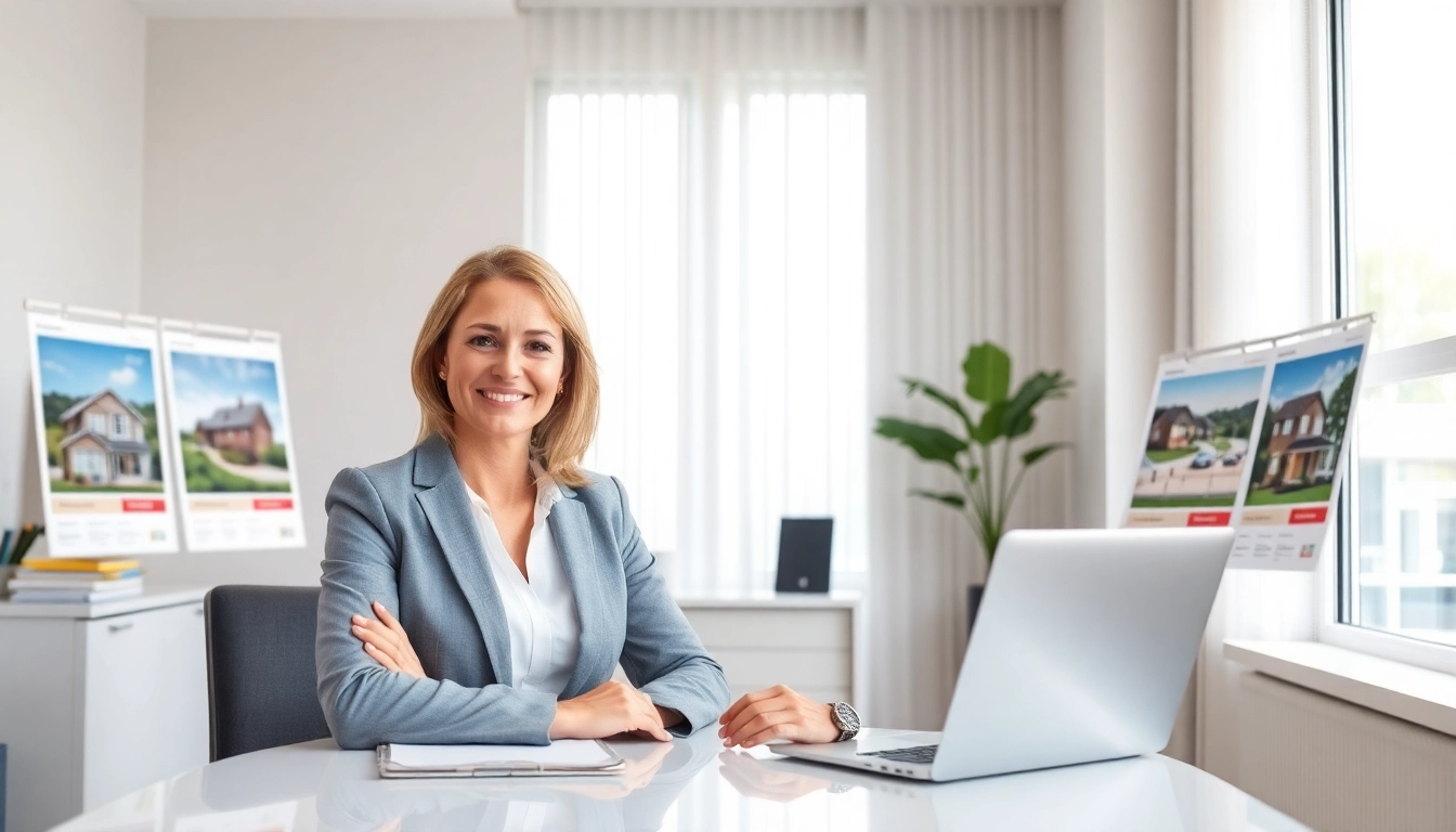 Immobilienmakler Frankfurt Riedberg hilft bei der Immobilienvermittlung in einem modernen Büro.