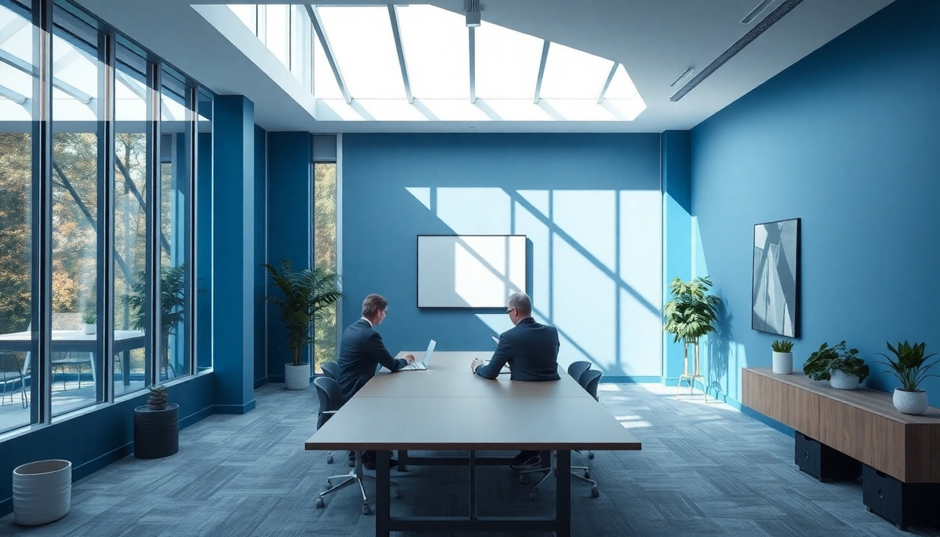 Headhunter Heidelberg: Fachleute diskutieren in modernem Büro.