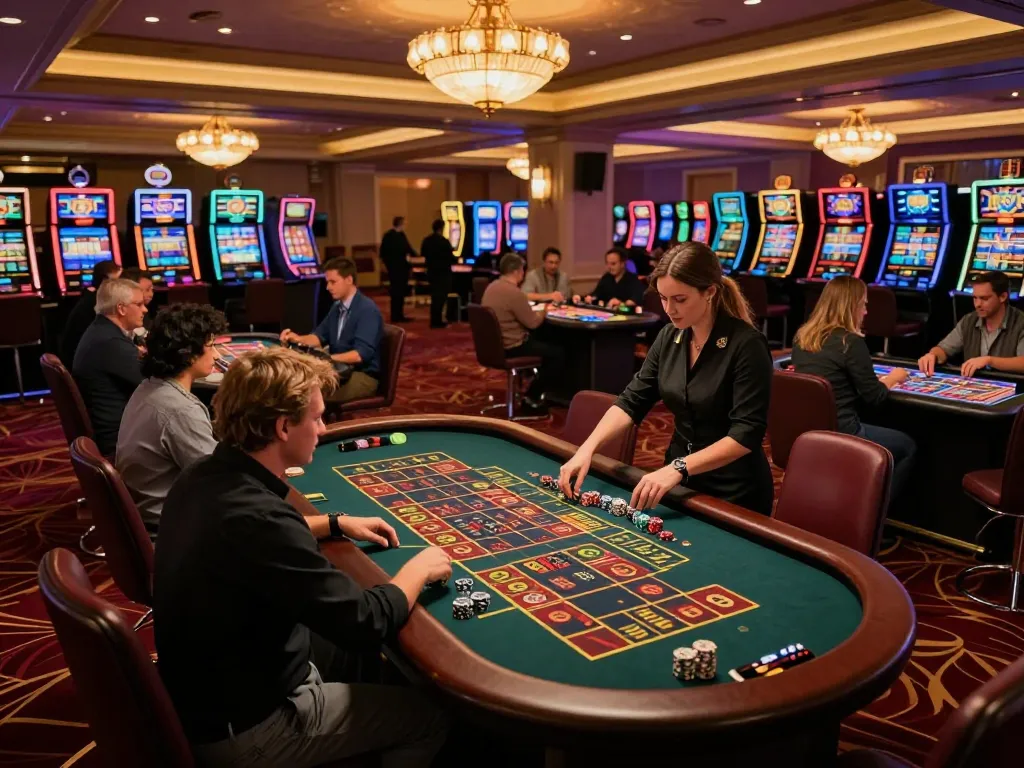 Engaged players at a roulette table enjoying the thrill of sunwin gambling activities in a luxurious casino ambiance.