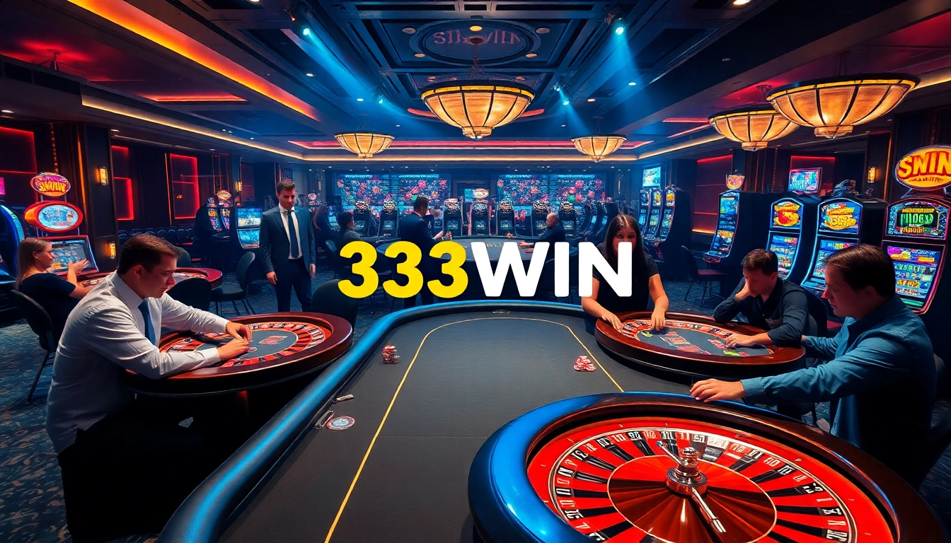 Experience thrilling gaming action at 33WIN with vibrant casino tables and engaging players.